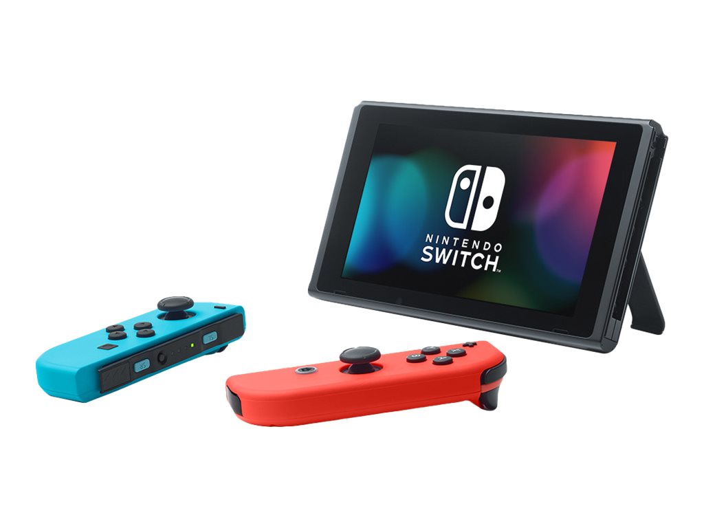 Nintendo Switch with Neon Blue and Neon Red Joy-Con